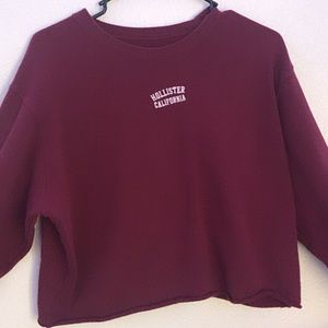 long sleeve Hollister maroon shirt